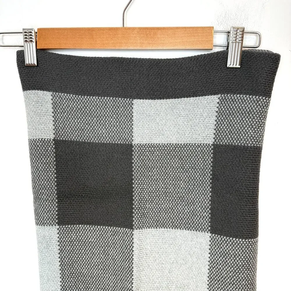 Burt's Bees Baby Buffalo Plaid Cotton Knit Stroller Blanket 33.5